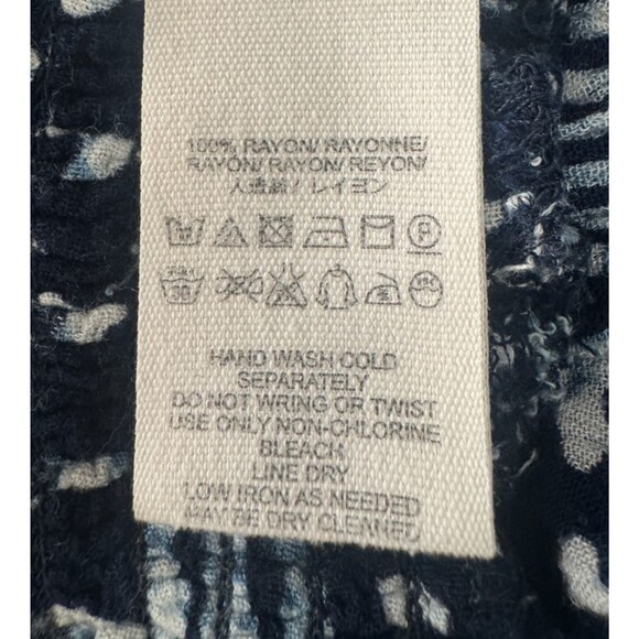 Free People Wide Leg Crop Pant Medium Slit Boho Coastal Beach Elastic Waist Navy - Picture 5 of 8